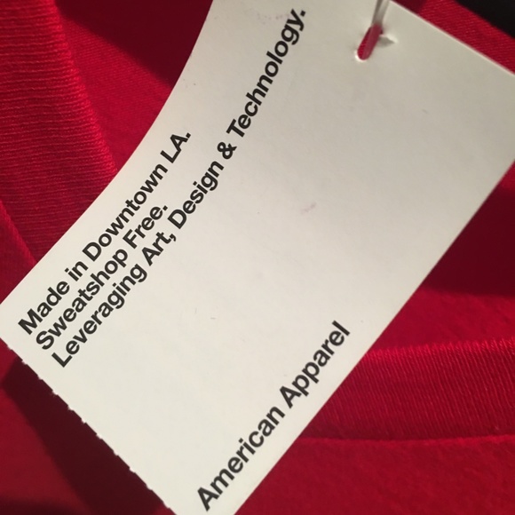 American Apparel Red V Neck T-shirt XXS - Picture 4 of 5